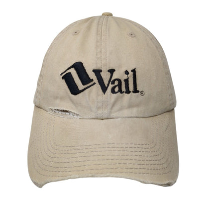 Vail Slideback Hat Tan One Size Adjustable Embroidered Fahrenheit