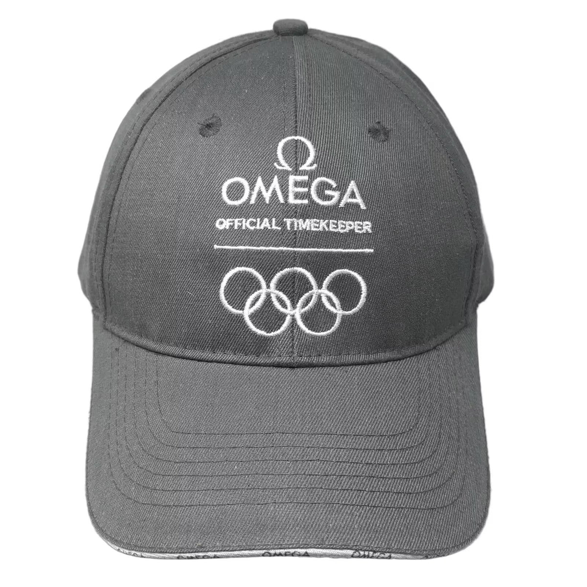 Omega Olympic Games Official Timekeeper Logo Gray White OSFA Slideback Cap Hat
