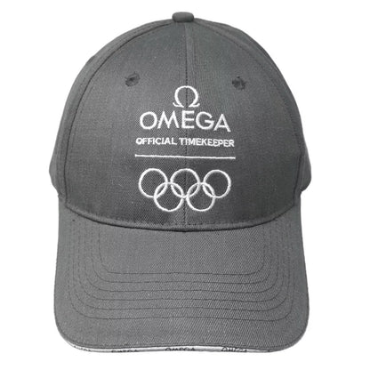 Omega Olympic Games Official Timekeeper Logo Gray White OSFA Slideback Cap Hat