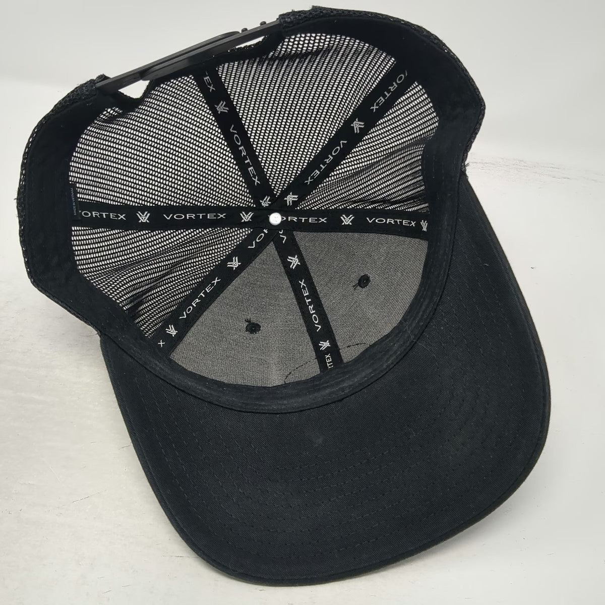 Vortex Trucker Hat Black One Size Mesh Back Mountain Patch Snapback Outdoors