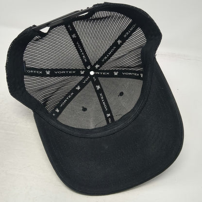 Vortex Trucker Hat Black One Size Mesh Back Mountain Patch Snapback Outdoors