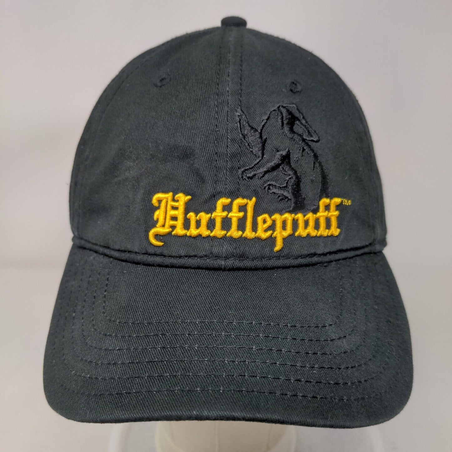 Hufflepuff Strapback Hat Black One Size Embroidered Harry Potter