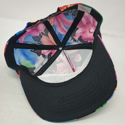 Prime Inc 5 Panel Black Floral Hat One Size Snapback Rope Springfield MO Logo