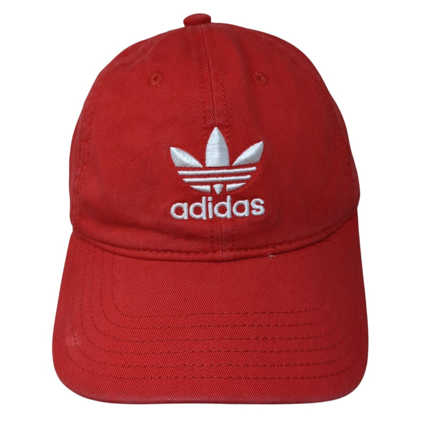 Adidas Slideback Hat Red One Size Adjustable Embroidered Trefoil 6 Panel