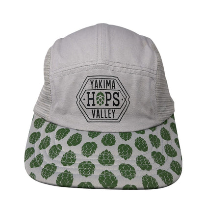 Yakima Valley Hops Snapback 5 Panel Hat Gray One Size Mesh Adjustable