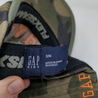 GAP Kids Fitted Hat Green Camo Size S/M Embroidered Logo Cotton