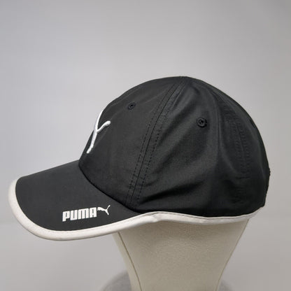 PUMA Strapback Hat Black One Size Adjustable Embroidered 6 Panel Polyester