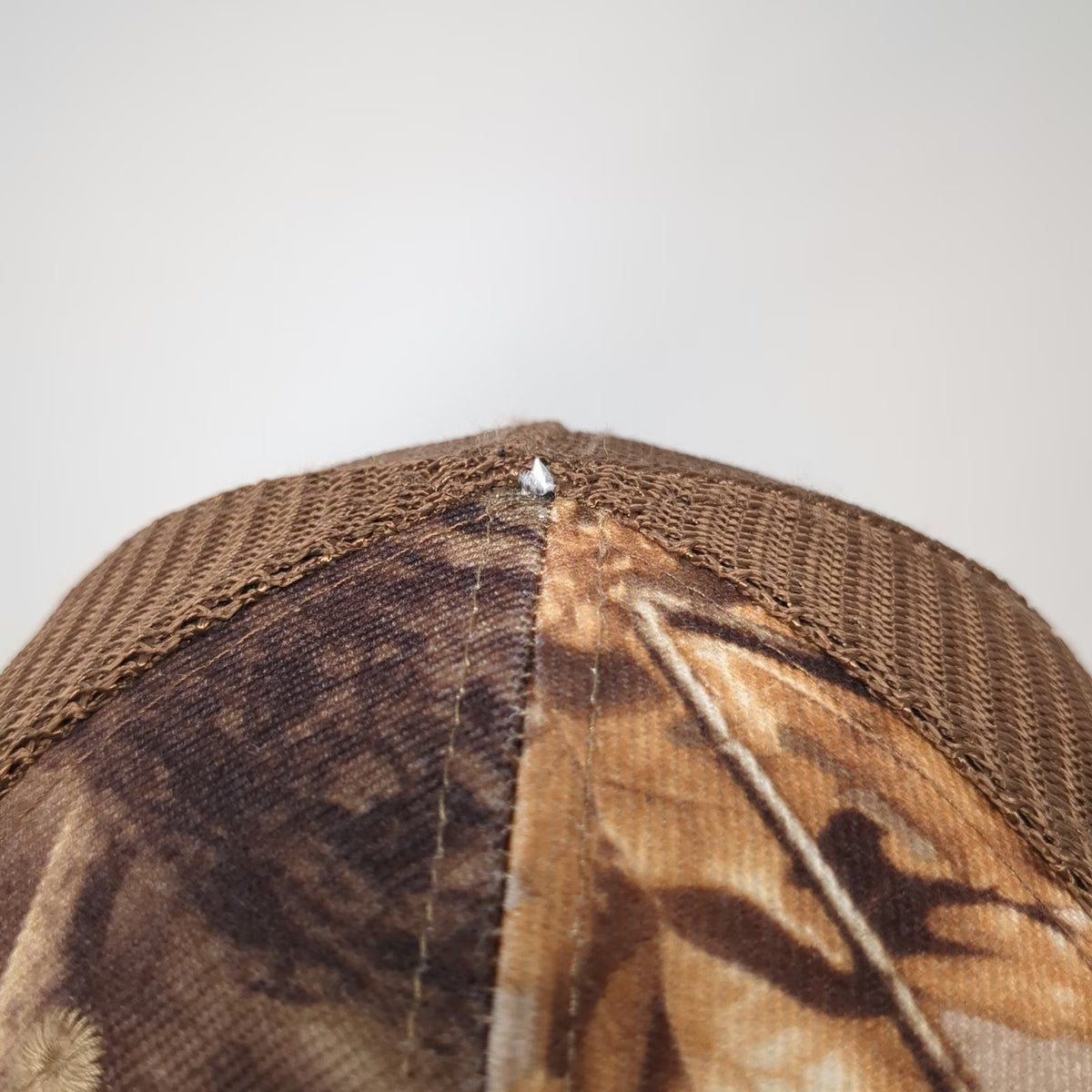 Brown Baseball Cap One Size Camo Platt Embroidered Mesh Strapback Hat Adjustable