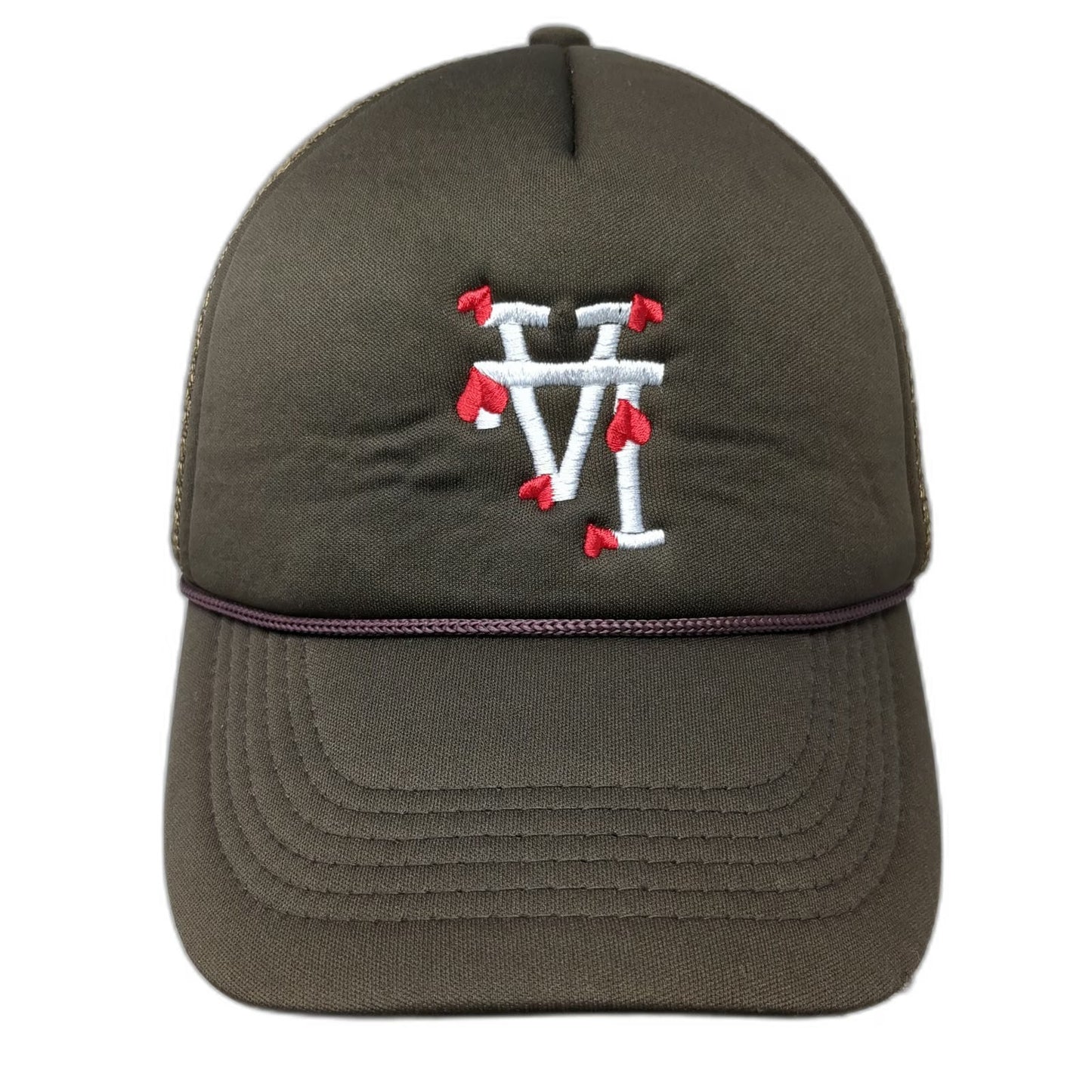Lost Love NYC Trucker Hat Brown One Size Mesh Snapback Rope Hearts LA Logo