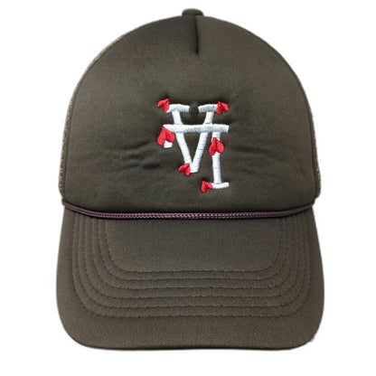 Lost Love NYC Trucker Hat Brown One Size Mesh Snapback Rope Hearts LA Logo