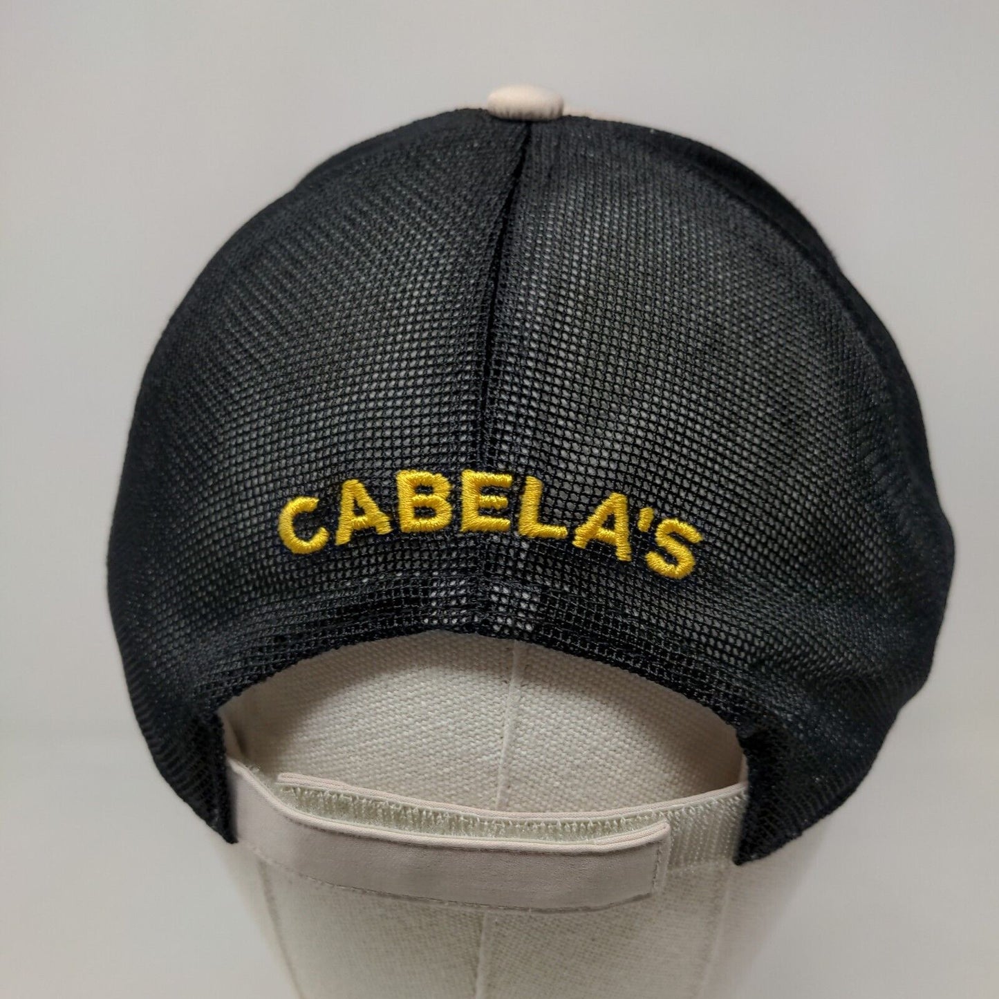 Cabela's Men's Strapback Mesh Back Hat Tan Size OS Embroidered Logo