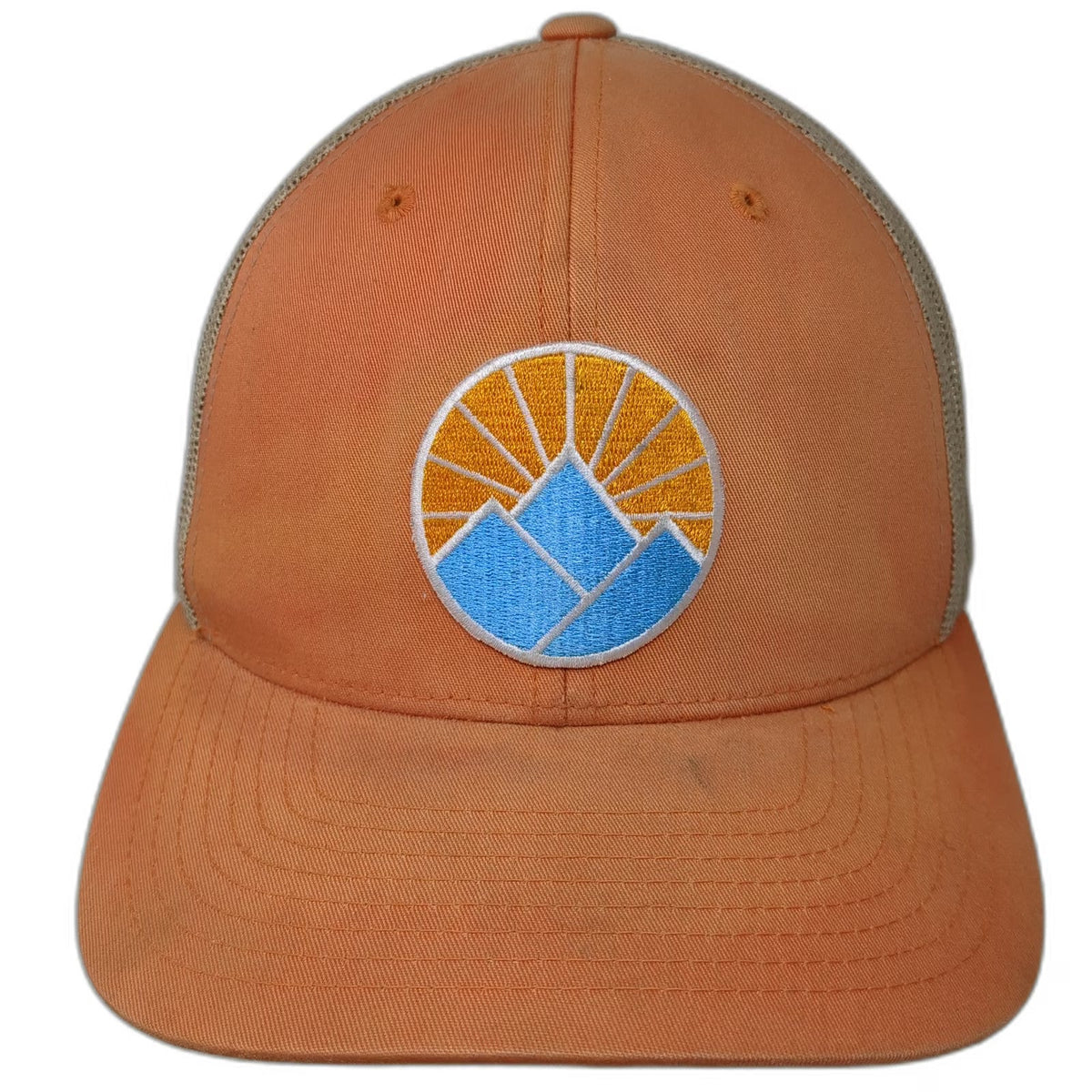 Tuck Life Trucker Hat Orange One Size Mesh Back Snapback Mountain Sun Patch