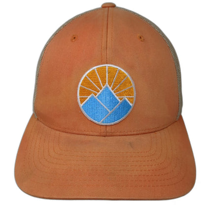Tuck Life Trucker Hat Orange One Size Mesh Back Snapback Mountain Sun Patch