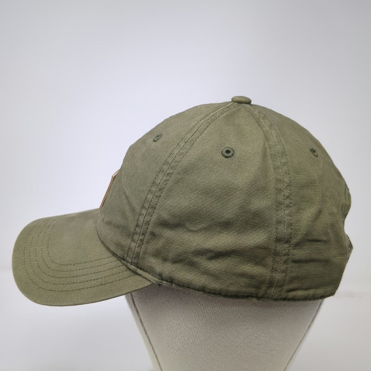Carhartt Baseball Cap Green One Size Strapback Brown Patch Cotton Canvas Hat