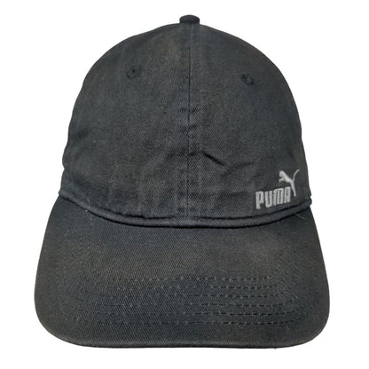 PUMA Slideback Hat Black One Size Embroidered Logo Adjustable 6 Panel