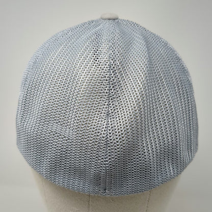 TravisMathew Baseball Cap Gray XL Fitted Mesh Stripes Flexfit Golf logo hat