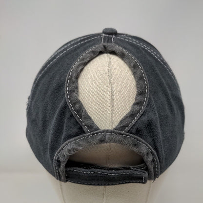Unbranded Strapback Hat Gray One Size Adjustable Stars Ponytail