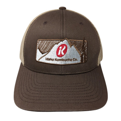 Idaho Kombucha Co. Snapback Mesh Back Trucker Hat Brown OSFA Yupoong