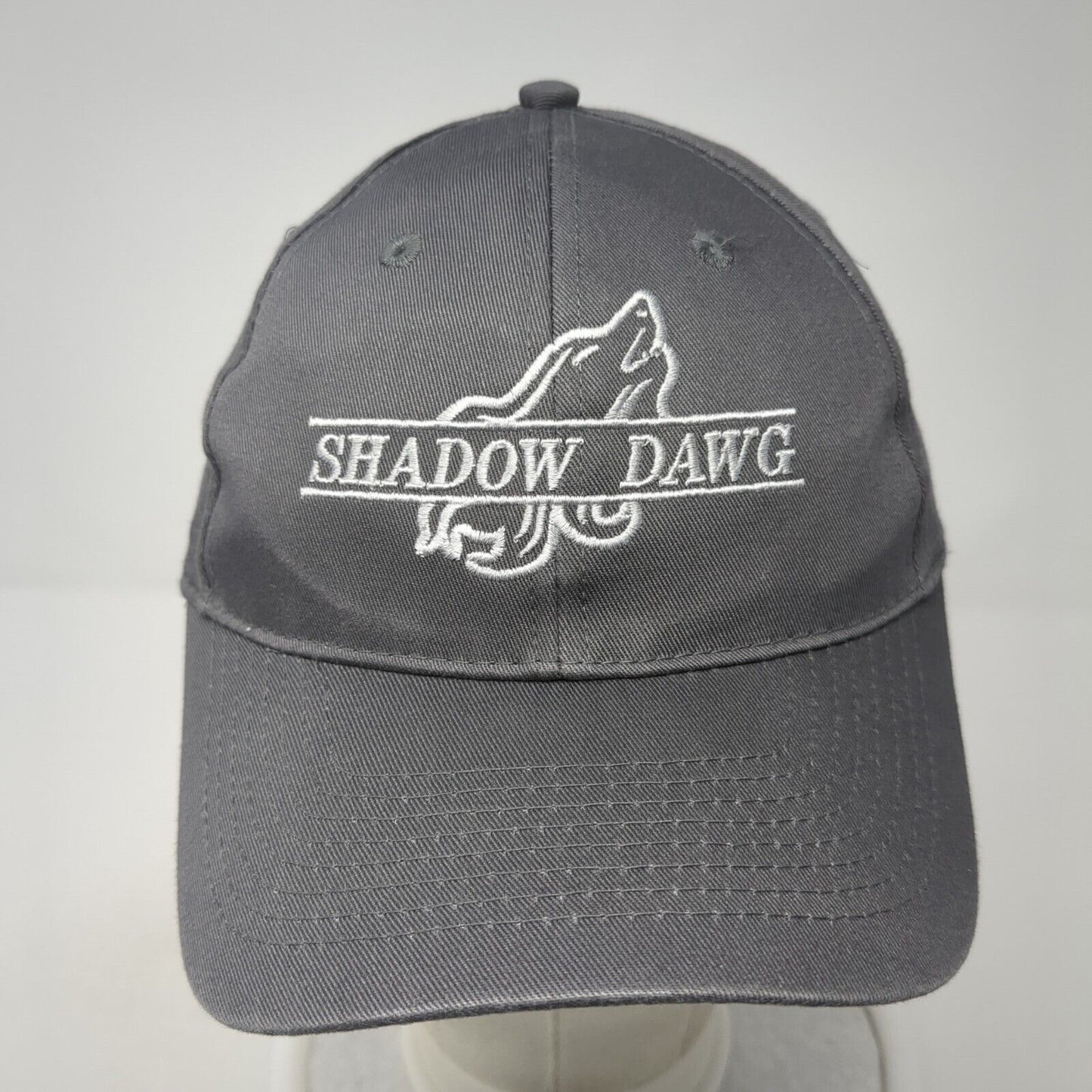 Shadow Dawg Strapback Hat Gray One Size Adjustable Embroidered Port & Company
