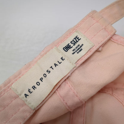 Aeropostale Baseball Cap Pink One Size Log Off Embroidered Cotton Slideback Hat