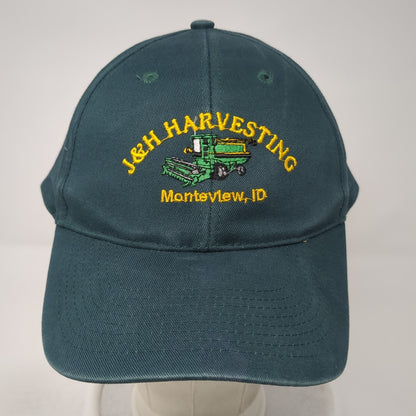 J&H Harvesting Monteview ID Strapback Hat Green One Size Embroidered