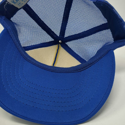 KAP-II Moog Logo Trucker Hat Blue One Size Mesh Back Snapback Foam Front Graphic