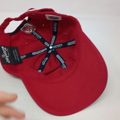 Zephyr New Jersey Devils NHL Red One Size Rhinestone Cotton Slideback Hat Cap