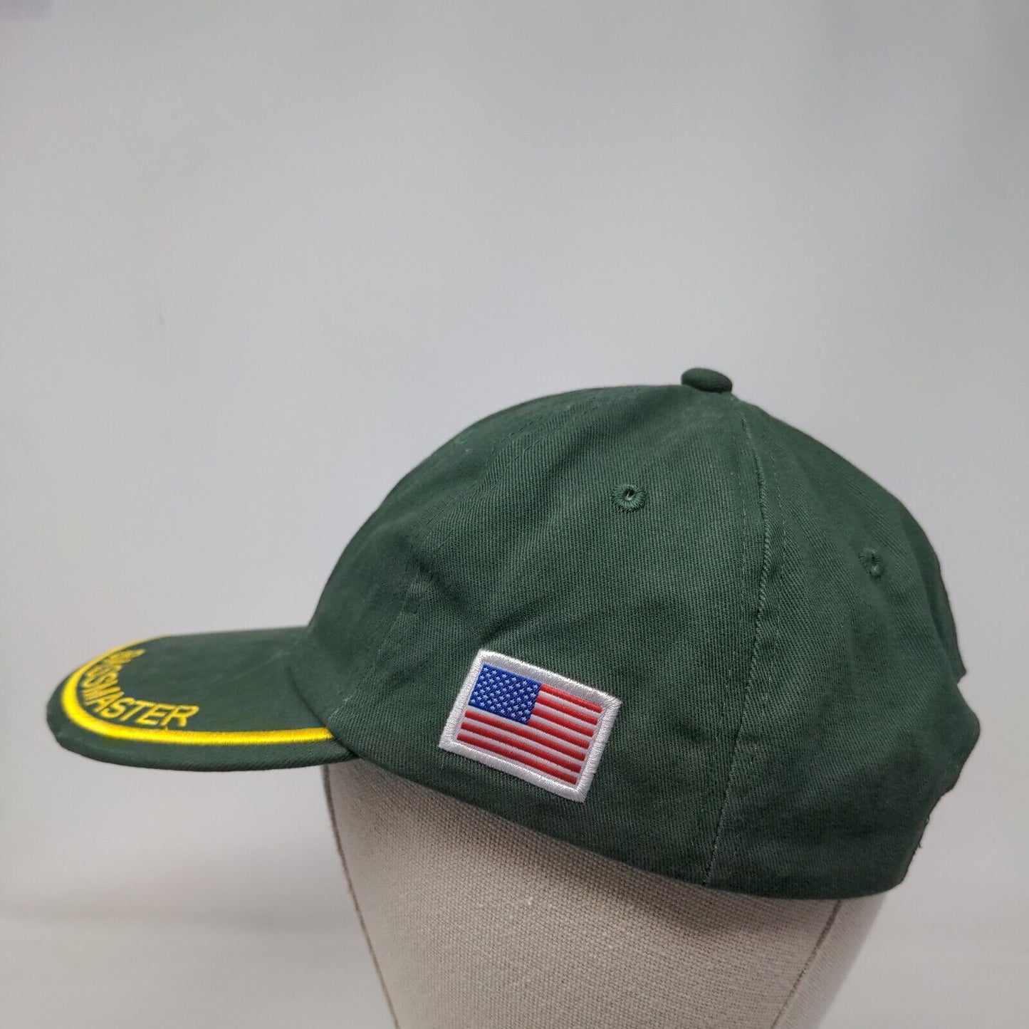 Bassmaster Fish Slideback Hat Green One Size Embroidered American Flag