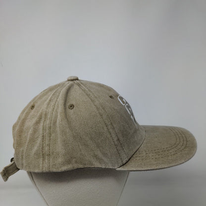 God Got Me Slideback Hat Tan One Size Adjustable Vented Holes 6 Panel Cotton