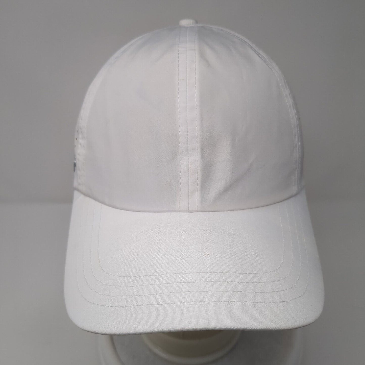Vim Hue Ponyback Strapback Hat White Size 57 Adjustable Crisscross Back Blank