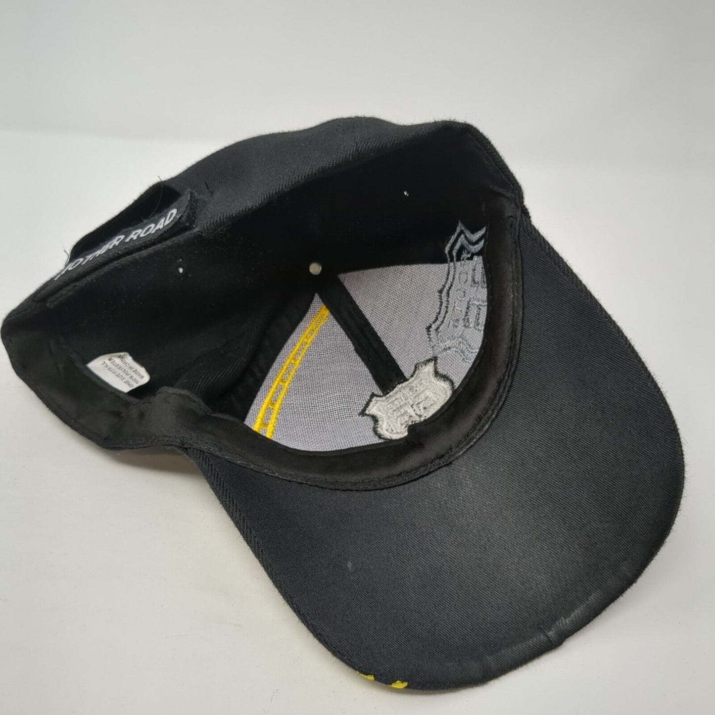 Route 66 The Mother Road Strapback Hat Black One Size Adjustable Embroidered