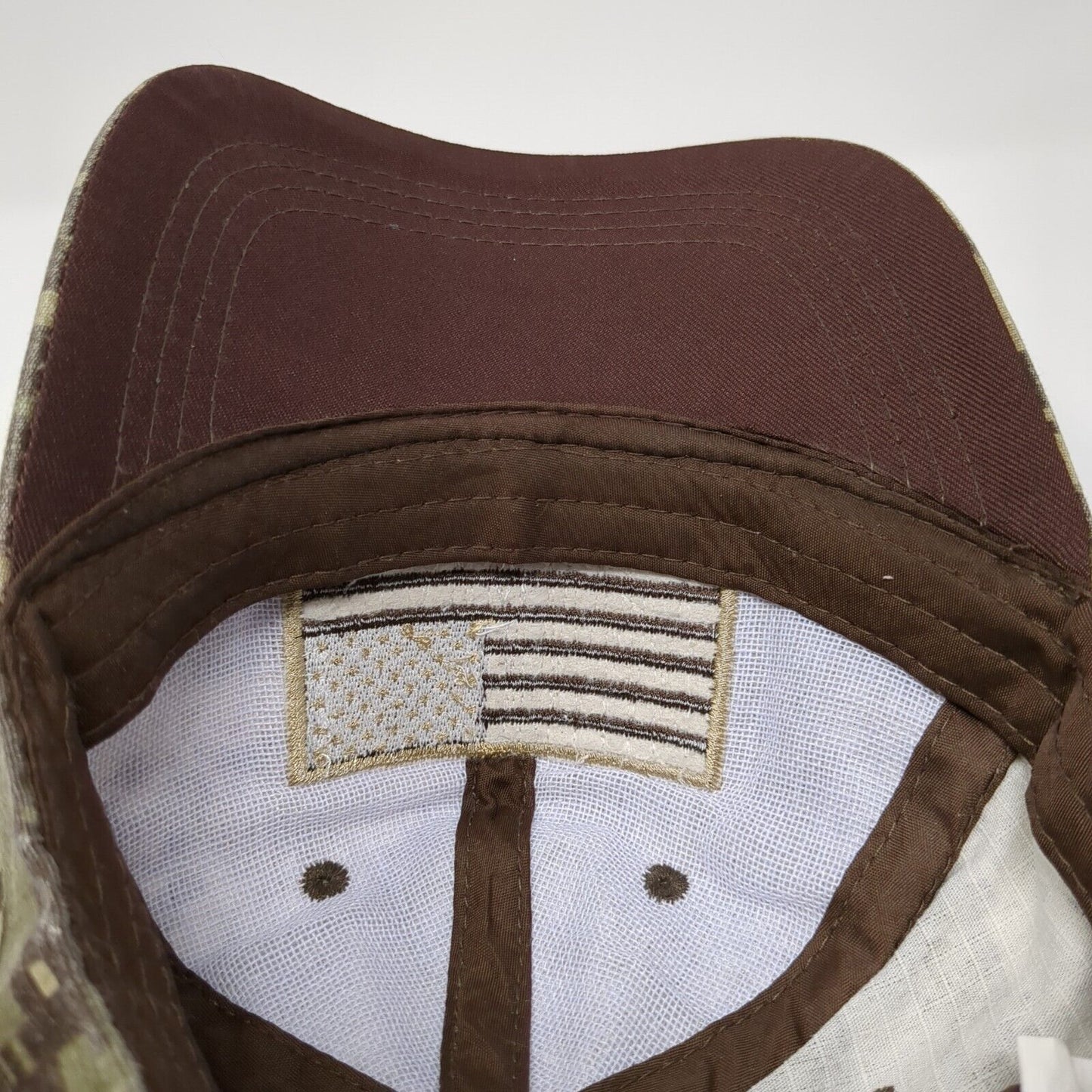 American Flag Strapback Hat Multicolor One Size Digital Camo Adjustable