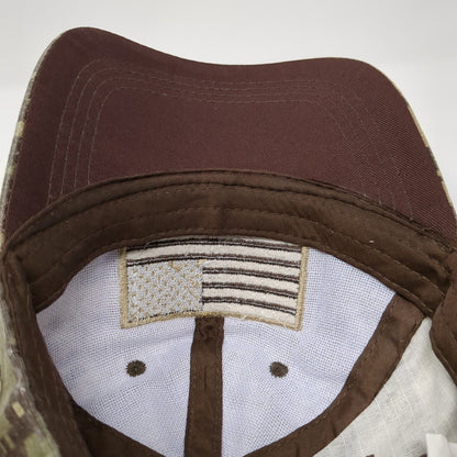 American Flag Strapback Hat Multicolor One Size Digital Camo Adjustable