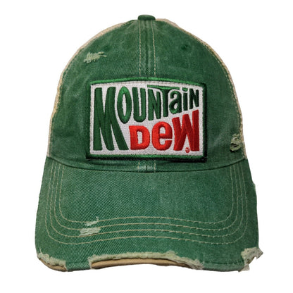 Mountain Dew Snapback Trucker Hat Multicolor One Size Embroidered Distressed