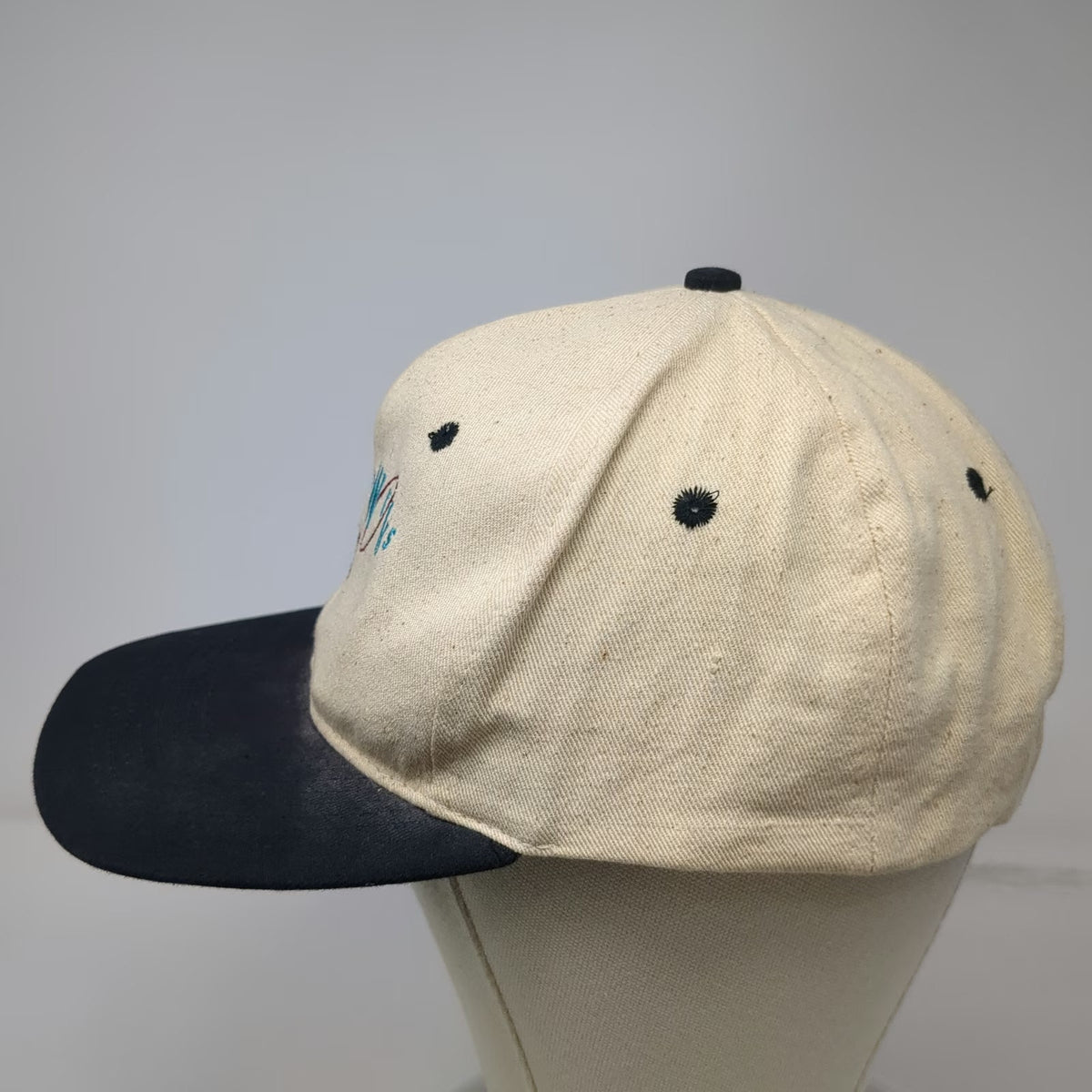 KC Snapback Beige Black One Size StorageWorks Digital Hat Green Underbrim Logo