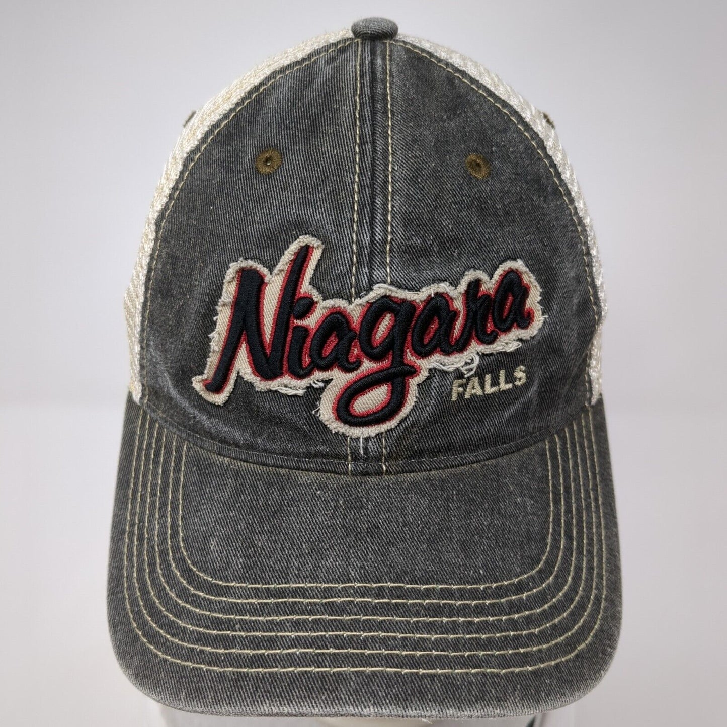 Niagara Falls Snapback Trucker Hat Gray One Size Adjustable Mesh Back Legacy