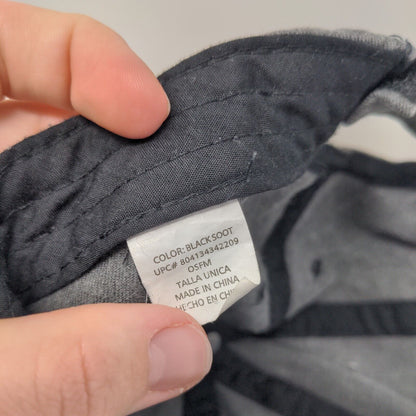 Unbranded Strapback Hat Solid Gray Black Soot OSFM Adjustable Blank