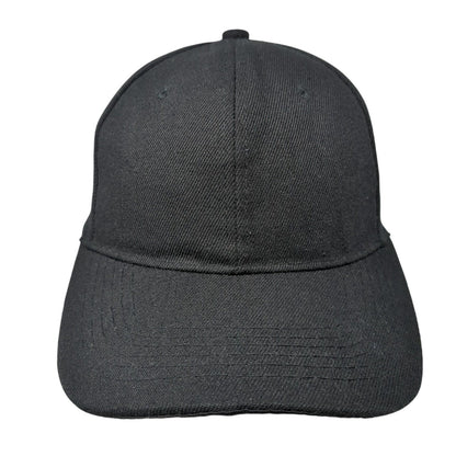 Unbranded Strapback Hat Black One Size Adjustable Vented Holes 6 Panel Blank