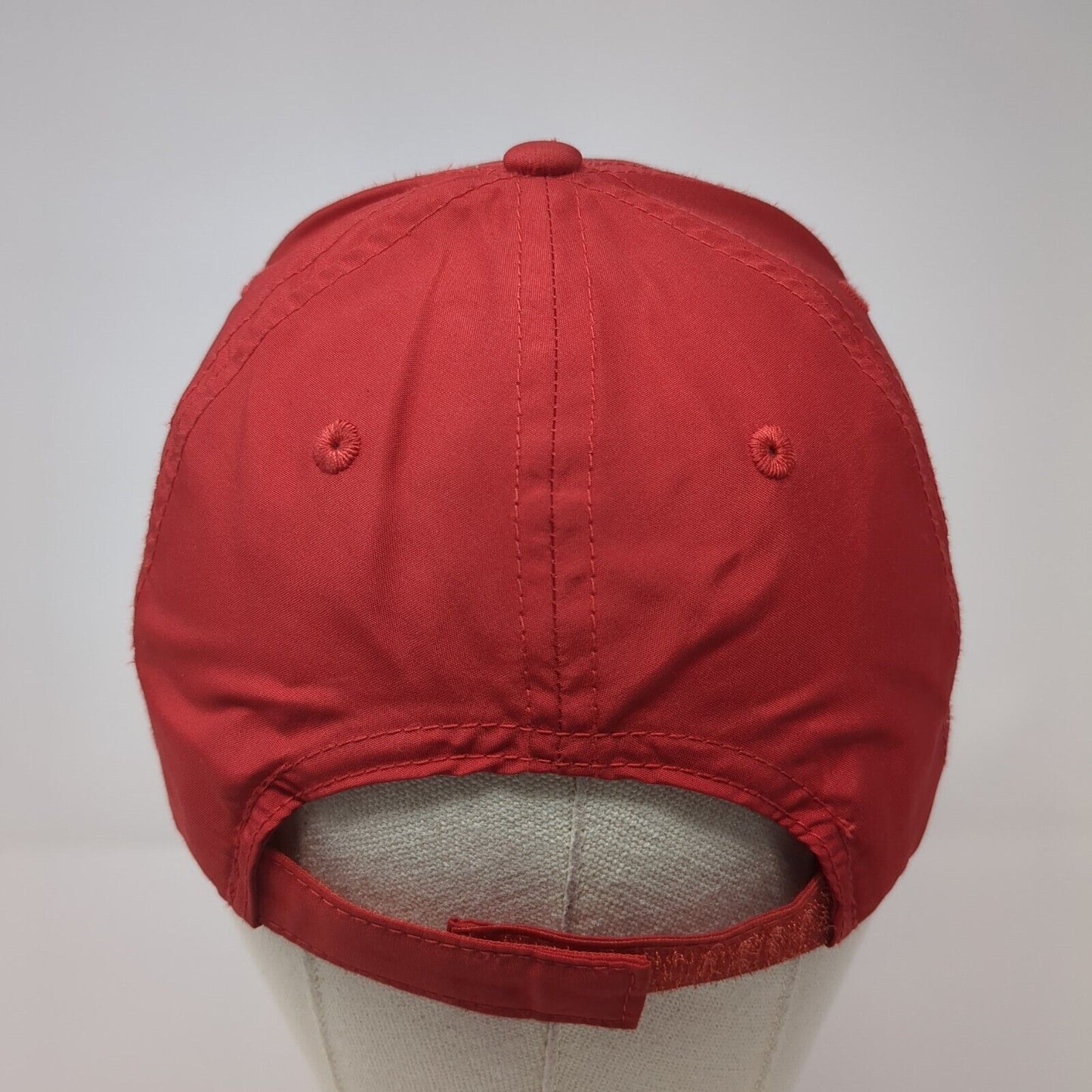 i9 Sports Strapback Hat Red One Size Adjustable Embroidered 6 Panel