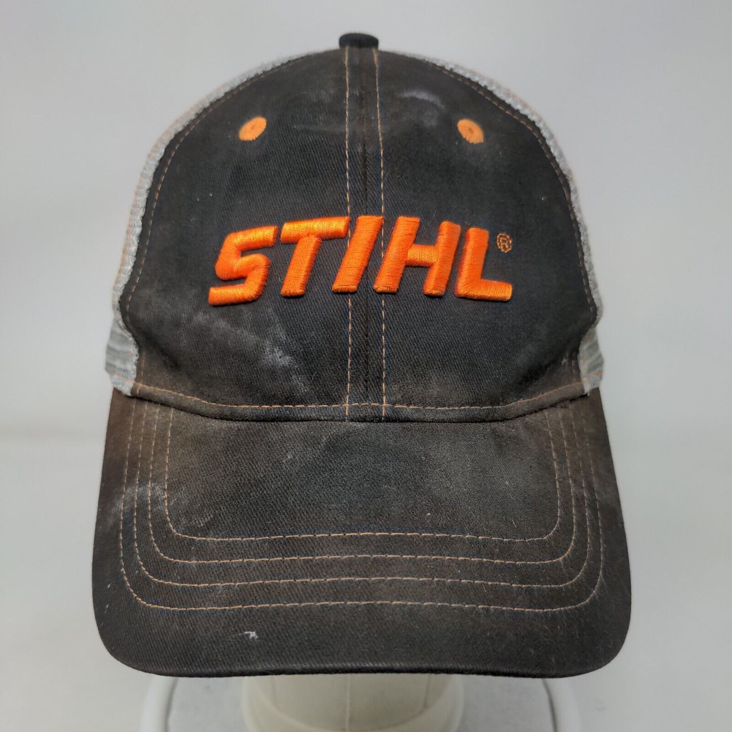 STIHL Snapback Trucker Hat Black One Size Adjustable Embroidered Mesh Back