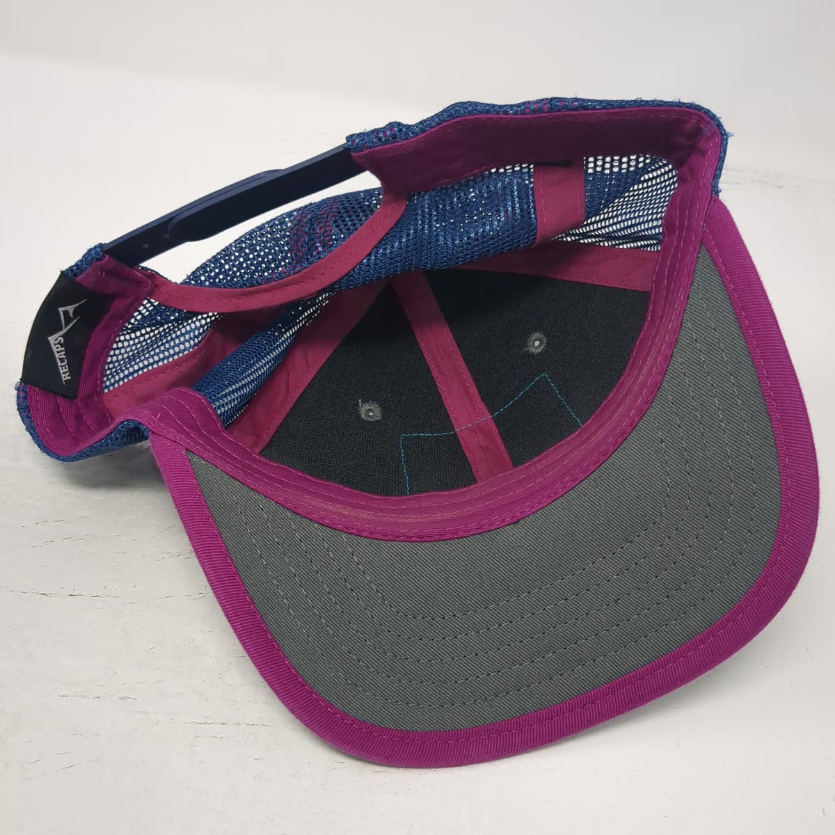Recaps Philipsburg Brewing Company Trucker Hat Gray Blue Pink One Size Mesh