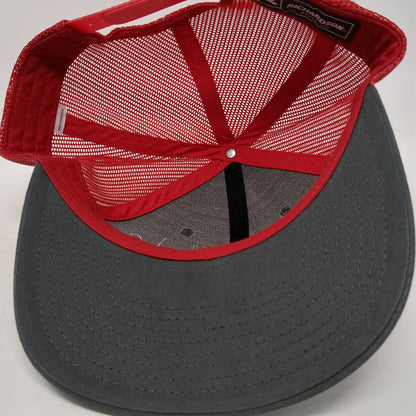 Richardson Trucker Hat Gray Red One Size Advanced Heating Cooling York Mesh Hat