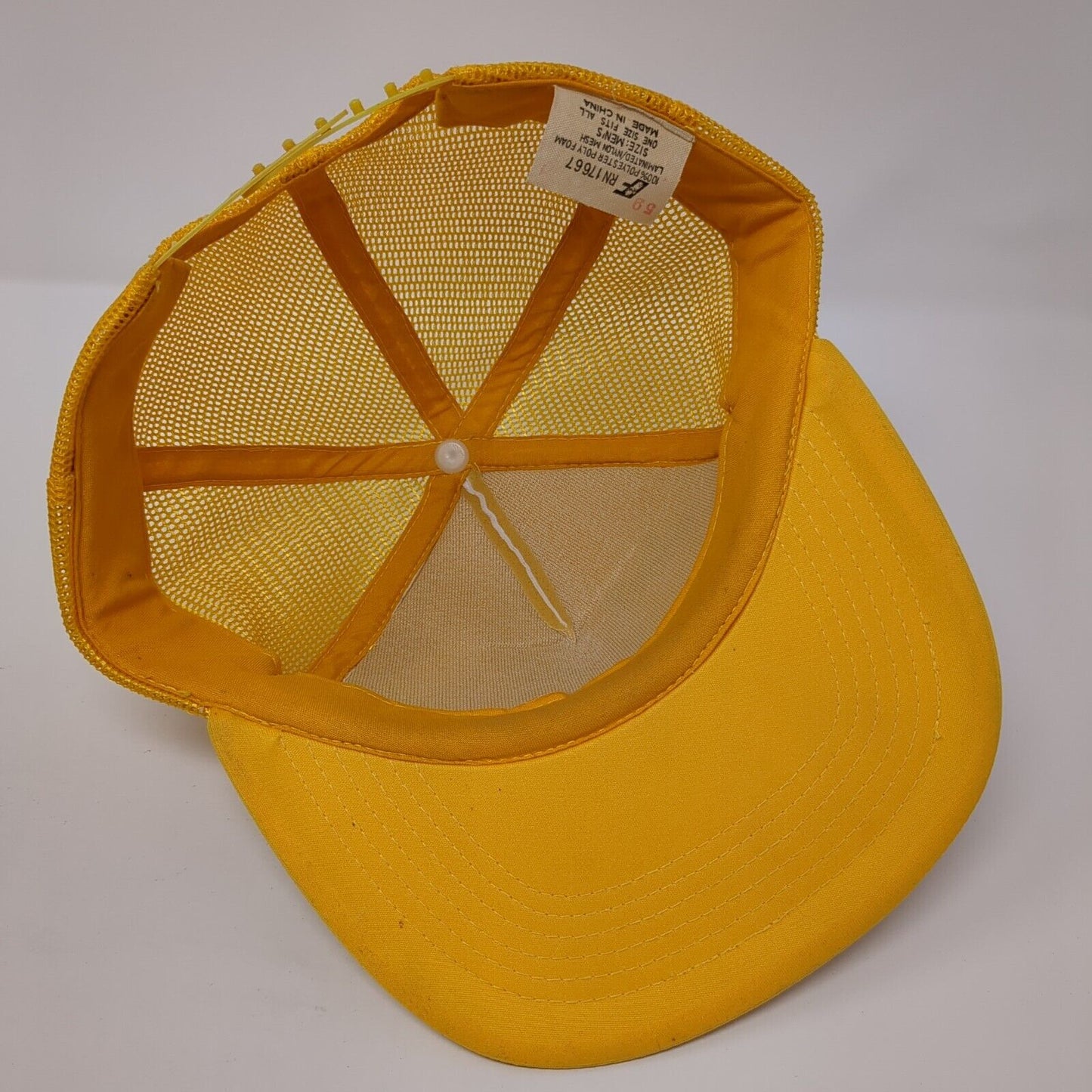 Don't Dump On Me Snapback Trucker Hat Yellow One Size Adjustable Mesh Back