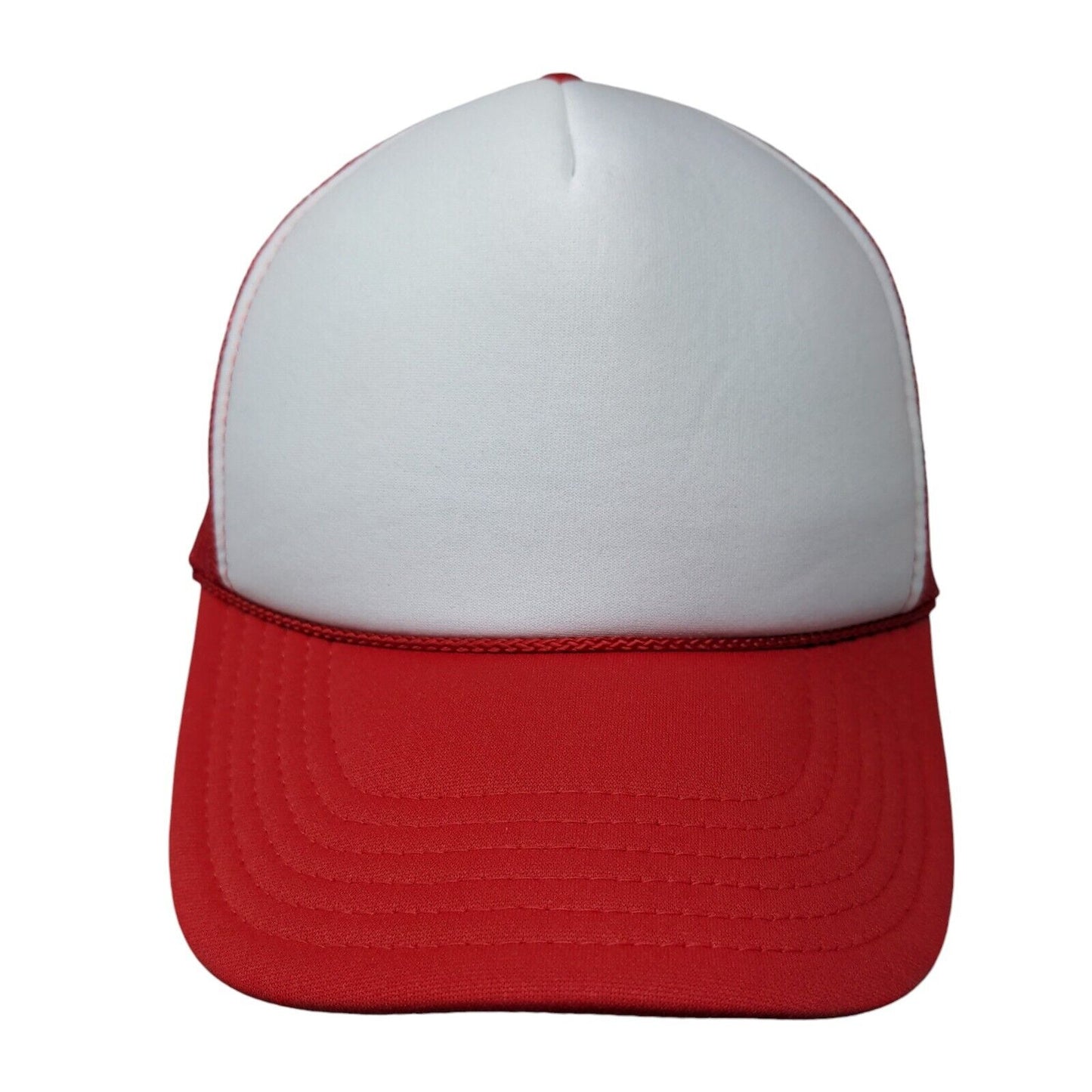Otto Snapback Trucker Hat Red OSFM Adjustable Mesh Back Blank Rope Polyester