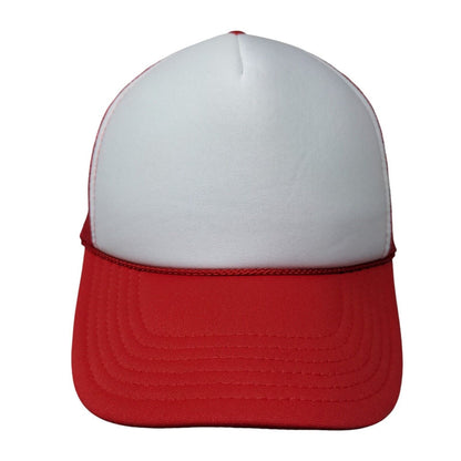 Otto Snapback Trucker Hat Red OSFM Adjustable Mesh Back Blank Rope Polyester