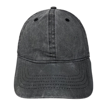 Unbranded Strapback Hat Gray Black Soot OSFM Adjustable 6 Panel Blank