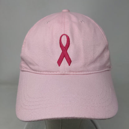 Breast Cancer Awareness Strapback Hat Pink OS Adjustable Embroidered Apollo USA