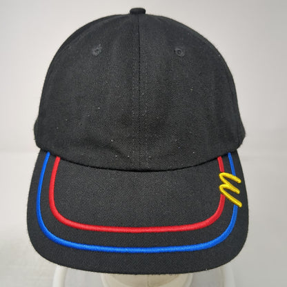 McDonald's Baseball Cap Black One Size Recycled Fabric Strapback Hat Yellow M