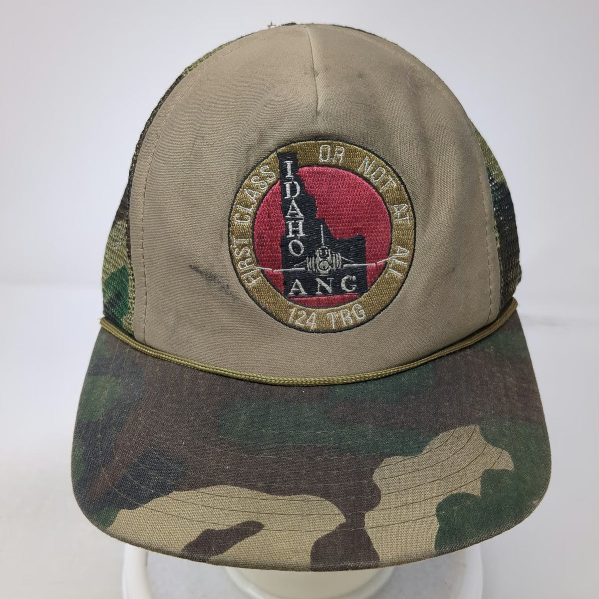 Sportcap Trucker Hat Beige One Size Idaho ANC 124 TRG Military Camo Rope