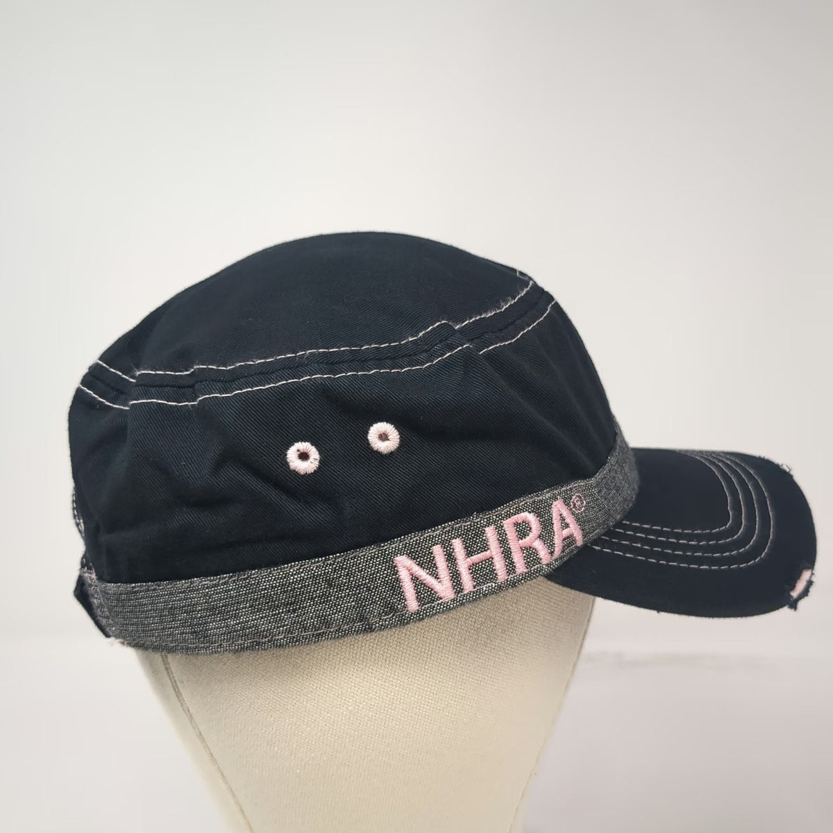 Main Gate NHRA Army Cap Black One Size Distressed Heart National Hot Rod Assoc